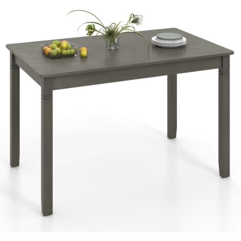 COSTWAY Wooden Dining Table for 4 People 122cm Rectangular Kitchen Table-Gray (1/5)