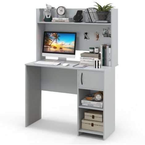 COSTWAY Modern Computer Desk Home Office Writing Study Desk w/Display Shelf