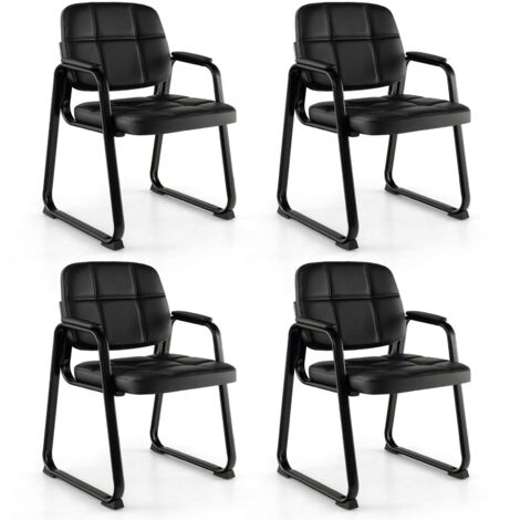 COSTWAY 4Pcs Waiting Room Chairs Meeting Room Chairs Reception Guest Chairs (1/5)