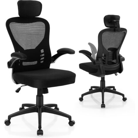 COSTWAY Ergonomic Mesh Office Chair Height Adjustable Computer Desk Chair Black (1/5)