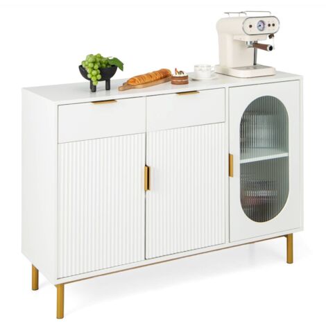 COSTWAY Kitchen Storage Sideboard Dining Buffet Server Cabinet Cupboard With 2 Drawers (1/5)