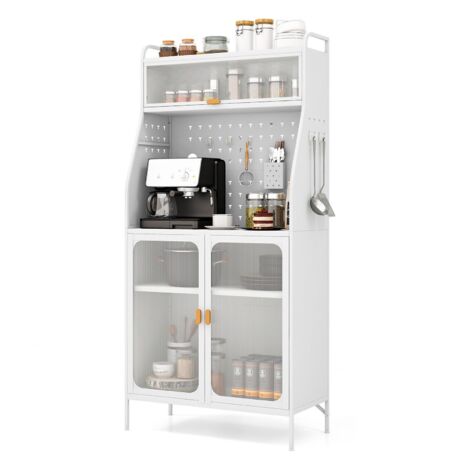 COSTWAY Kitchen Pantry Storage Cabinet Freestanding Kitchen Buffet With Adjustable Shelf (1/5)