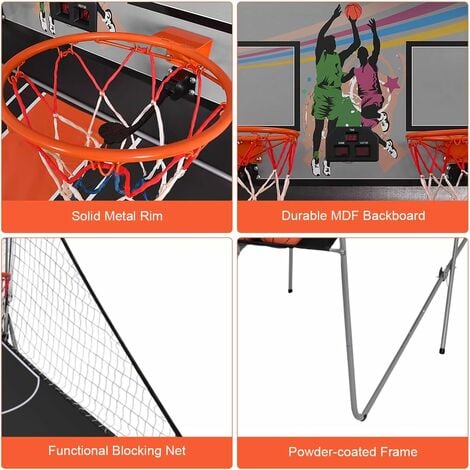 COSTWAY Foldable Basketball Arcade Game, 110 x 208 x 206 cm