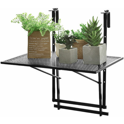 Hanging Storage Rack Folding Table Planter Balcony Flower Hanging Holder Outdoor