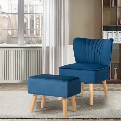 Armless chair with deals ottoman