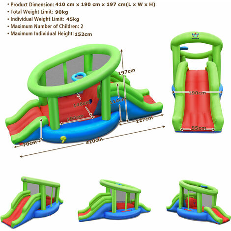 Inflatable Bounce House Castle Climb Slide Bouncy Castle 2 Slide ...