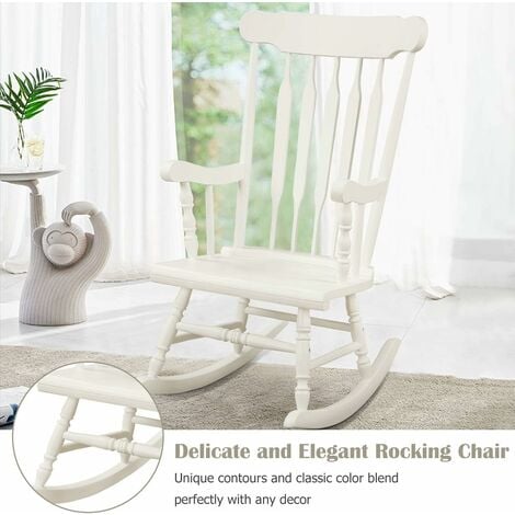 Wooden Garden Outdoor Rocking Chair Vintage Style Patio Porch Rocker Backyard