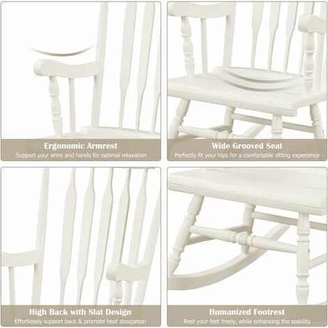 Wooden Garden Outdoor Rocking Chair Vintage Style Patio Porch Rocker Backyard