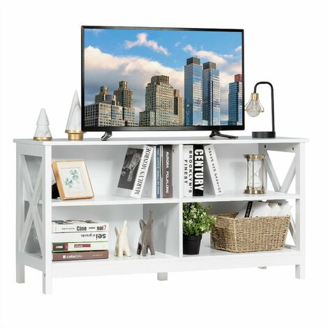 Wooden TV Stand Cabinet 2 Tier Home Furniture Entertainment Unit Storage Shelves