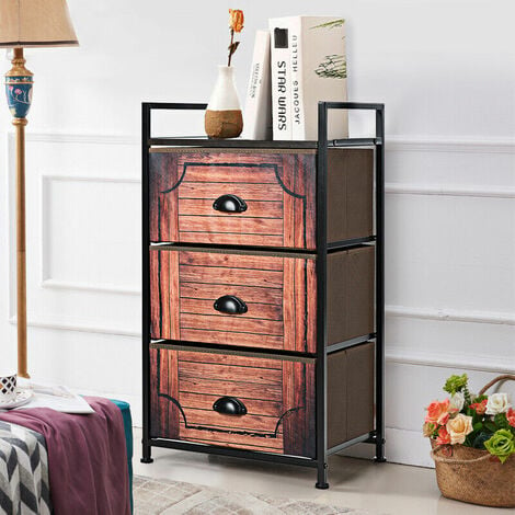 Urban Loft Brown Wash Paulownia Wood Cabinets Units Furniture Storage Organizer 
