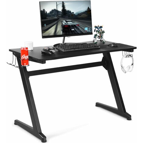 Gaming Computer Desk Ergonomic Racing Table Workstation W/Cup & Headphone Holder