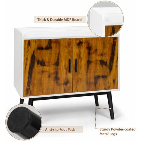 Wooden Storage Cabinet Freestanding Cupboard Sideboard Display Organiser Unit