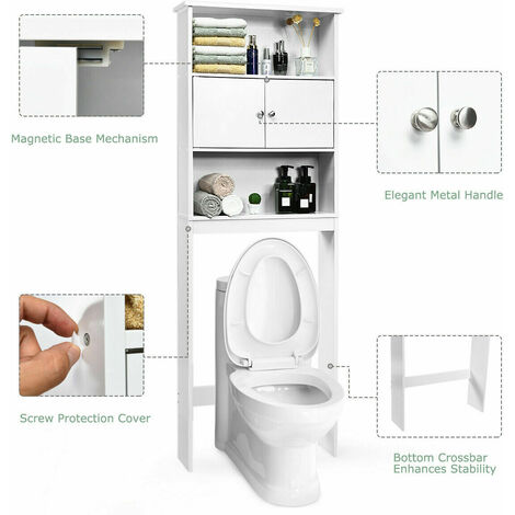 Spirich-2 in 1 Toilet Roll Paper Holder with Bathroom Storage