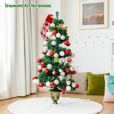 4FT Artificial Christmas Tree Pre-Lit Spiral Topiary Xmas Tree W/ 150 LED Lights