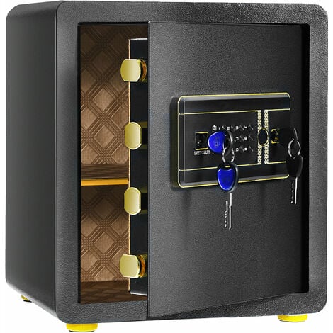 Security Safe Box 4.6L High Security Beige Alloy Steel Locking Cabinet Protect Jewelry Cash,Safe for Home Office 