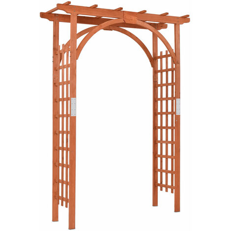 COSTWAY Wooden Garden Arch, Large Rose Trellis Pergola Arbour, Climbing Plant Wood Archway for Party Ceremony Wedding Backyard Lawn Patio Courtyard, 160x60x215cm