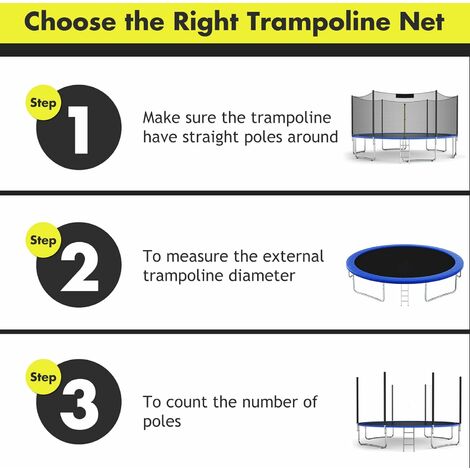 COSTWAY Replacement Trampoline Safety Net, 8FT Enclosure Surround ...