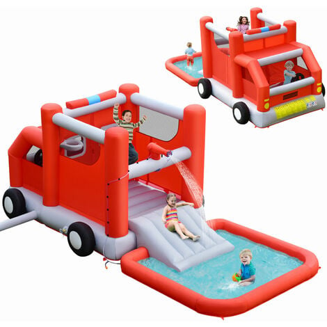 Firefighting-Themed Inflatable Kids Bouncy Castle Children Combo Water ...