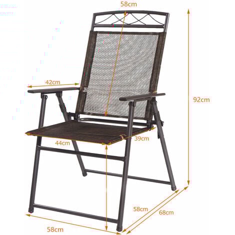 Set of 4 Folding Chairs Portable Metal Chairs for Outdoor Camping Lightweight