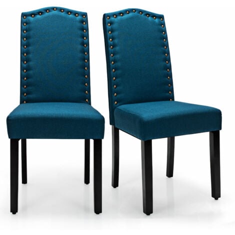 Set of 2 Kitchen Dining Chairs Padded High Back Leisure chair Armless Side Chair