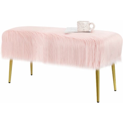 Faux fur on sale ottoman bench