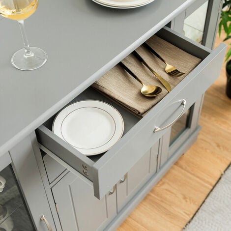 Kitchen Buffet Server Sideboard Wooden Storage Cupboard Cabinet Elegant Design