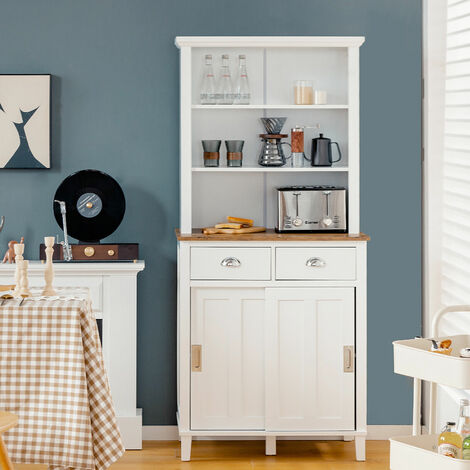 Kitchen pantry cabinet on sale with sliding doors