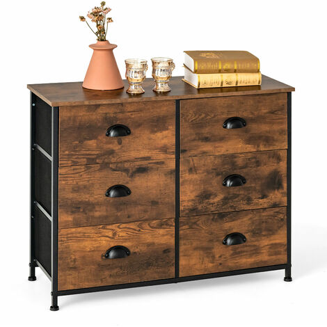 6 Drawers Dresser Organizer 2-Tier Fabric Storage Organizer Chest of Drawers (1/5)
