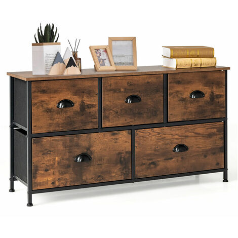 5 Drawers Dresser Organizer 2-Tier Fabric Storage Organizer Chest of Drawers