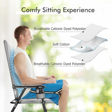 Padded Folding Chair Portable Camping Chair Outdoor Dining Chair