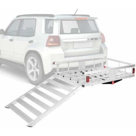 Aluminum Cargo Carrier with Ramp Hitch-Mounted Mobility Wheelchair Carrier