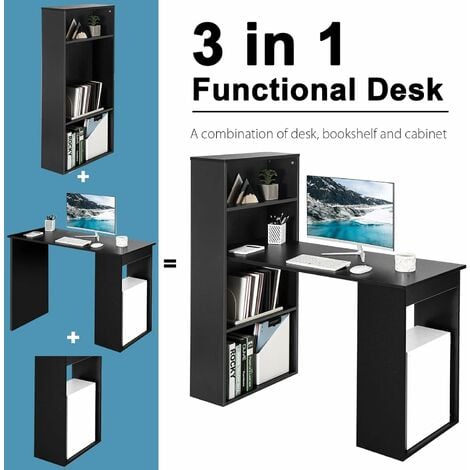 Study table with on sale bookshelves and cabinet