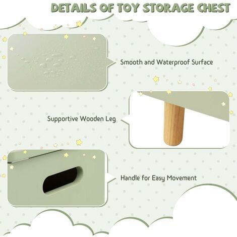 COSTWAY Wooden Toy Box, Kids Storage Chest with Flip-top Lid and Bookshelf, Multifunctional Children's Organizer Cabinet for Playroom Bedroom