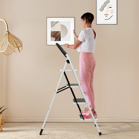 Portable 4-step Ladder Heavy Duty Safety Anti-slip Steel Ladder With 