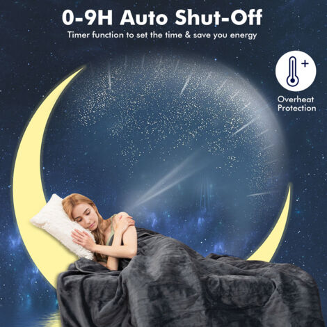 160 x 130cm Electric Heated Blanket Soft Fast Heating Blanket Throw