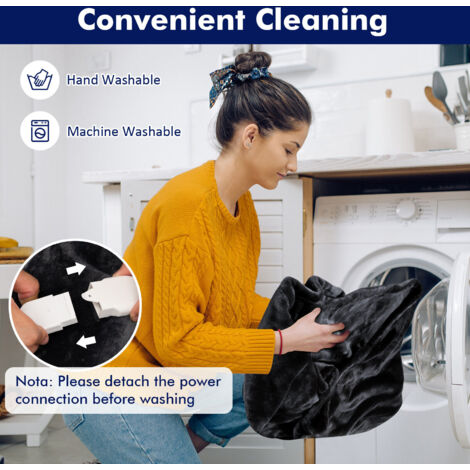 160 x 130cm Electric Heated Blanket Soft Fast Heating Blanket Throw