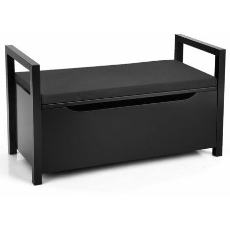 2 IN1 Wooden Shoe changing Bench Shoe Storage Cabinet Organizer Padded Seat (1/5)