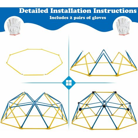 6FT Dome Climber Climbing Frame Geometric Climbing Dome Kids Toddlers Garden Gym