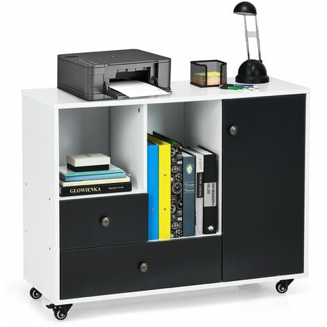 Filing cabinet with on sale printer shelf