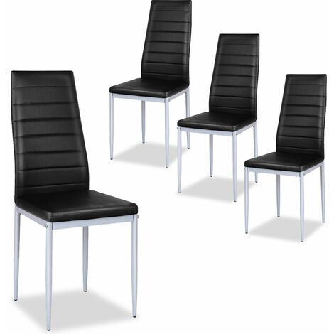 Set of 4 Dining Chairs Padded Seat High Back Armless Accent Dining Side Chairs