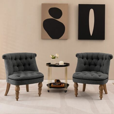 Armless Contemporary Upholstered Single popular Curved Slipper Accent Chair Living Room