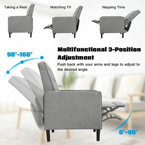 Recliner Chair Push Back Single Sofa Lounger Modern Accent Arm Chair ...