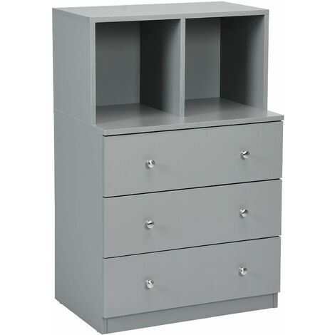 3-Drawer Chest Storage Cabinet Dresser Freestanding Organizer 2 Cubbies 3 Drawer