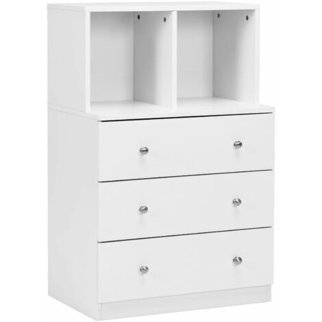 3-Drawer Chest Storage Cabinet Dresser Freestanding Organizer 2 Cubbies 3 Drawer