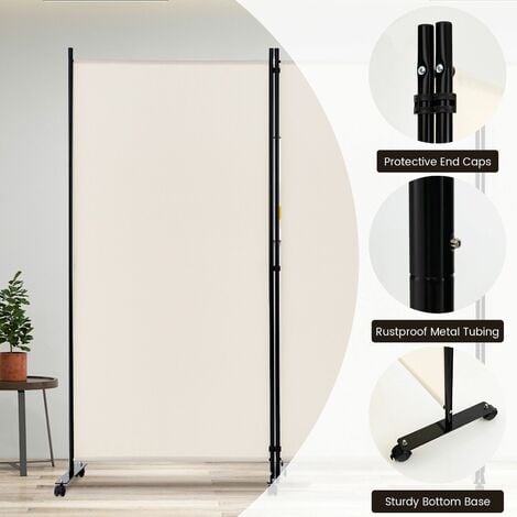 3 Panel Room Divider on Wheels Rolling Privacy Screens Portable Freestanding