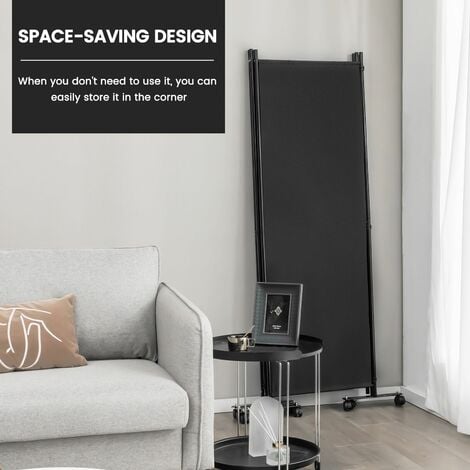 4 Panel Room Divider on Wheels Rolling Privacy Screens Portable Freestanding
