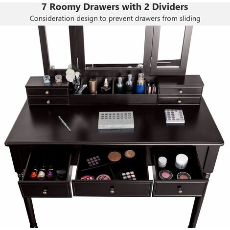 7 drawer makeup deals vanity