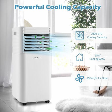 7000 BTU Portable Air Conditioner 3-in-1 Air Cooler w/ Fan ...