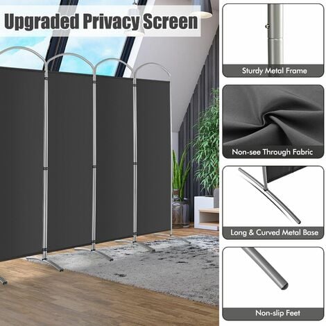 6 Panel Room Divider 188cm Folding Privacy Screen Portable Freestanding Divider