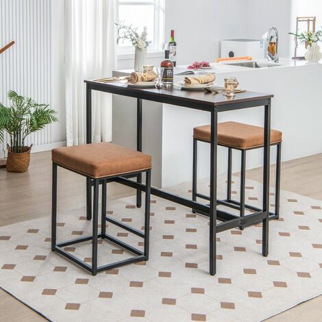 Set of 2 Bar Stools Dining Counter Height Chair Modern Upholstered Pub Stools